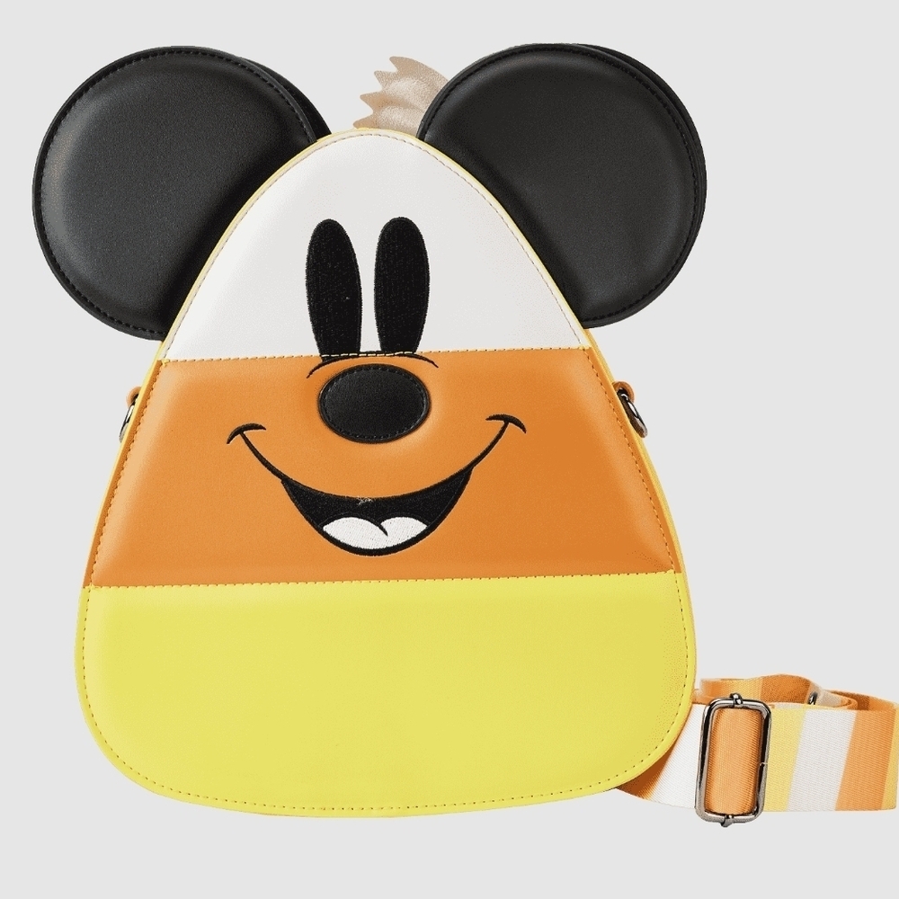 LOUNGEFLY DISNEY Minnie & Mickey Halloween Candy Corn Crossbody NWT - Picture 2 of 4